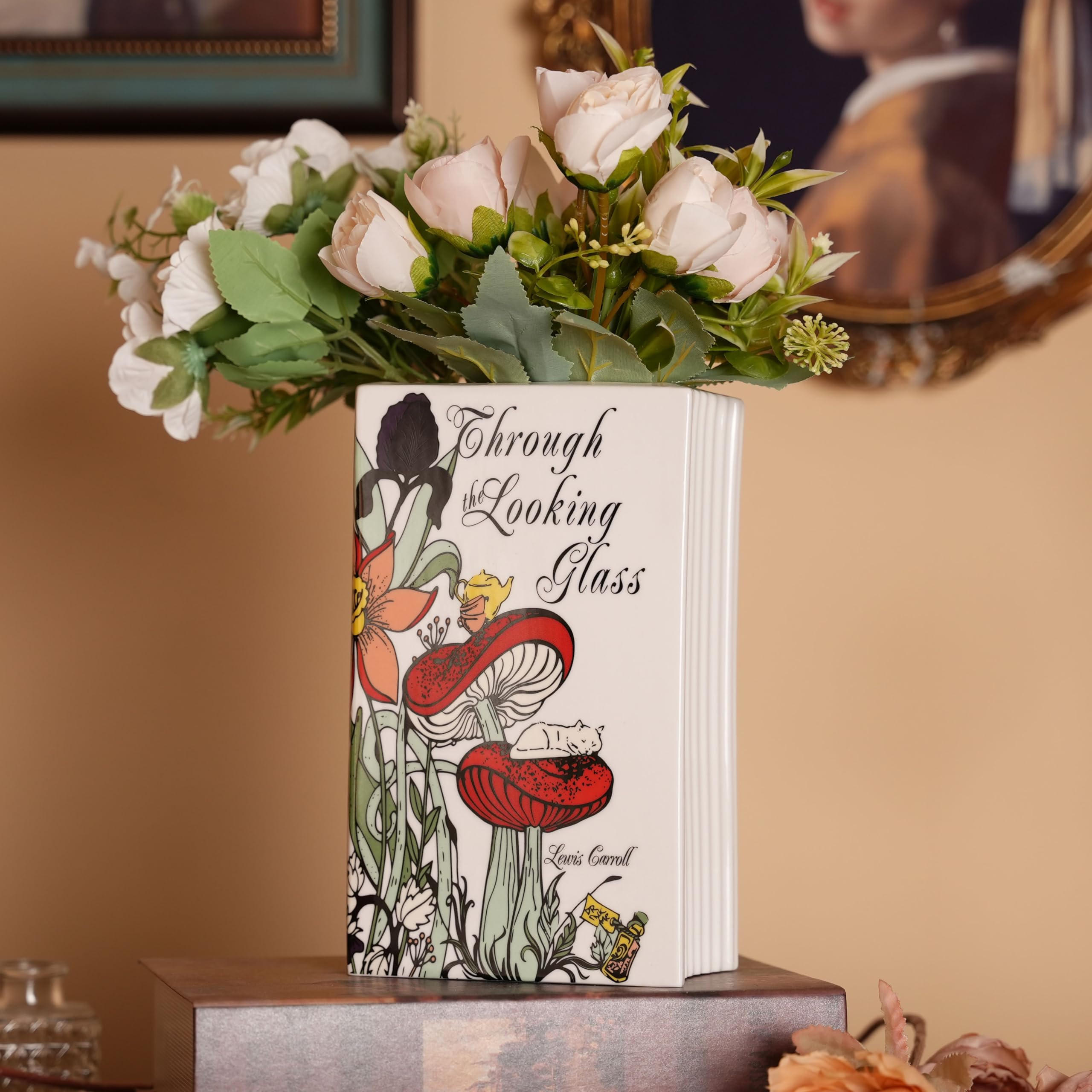 CASA YOYO Ceramic Book Vase for Flowers Exclusive Reality's Mirage Design Home