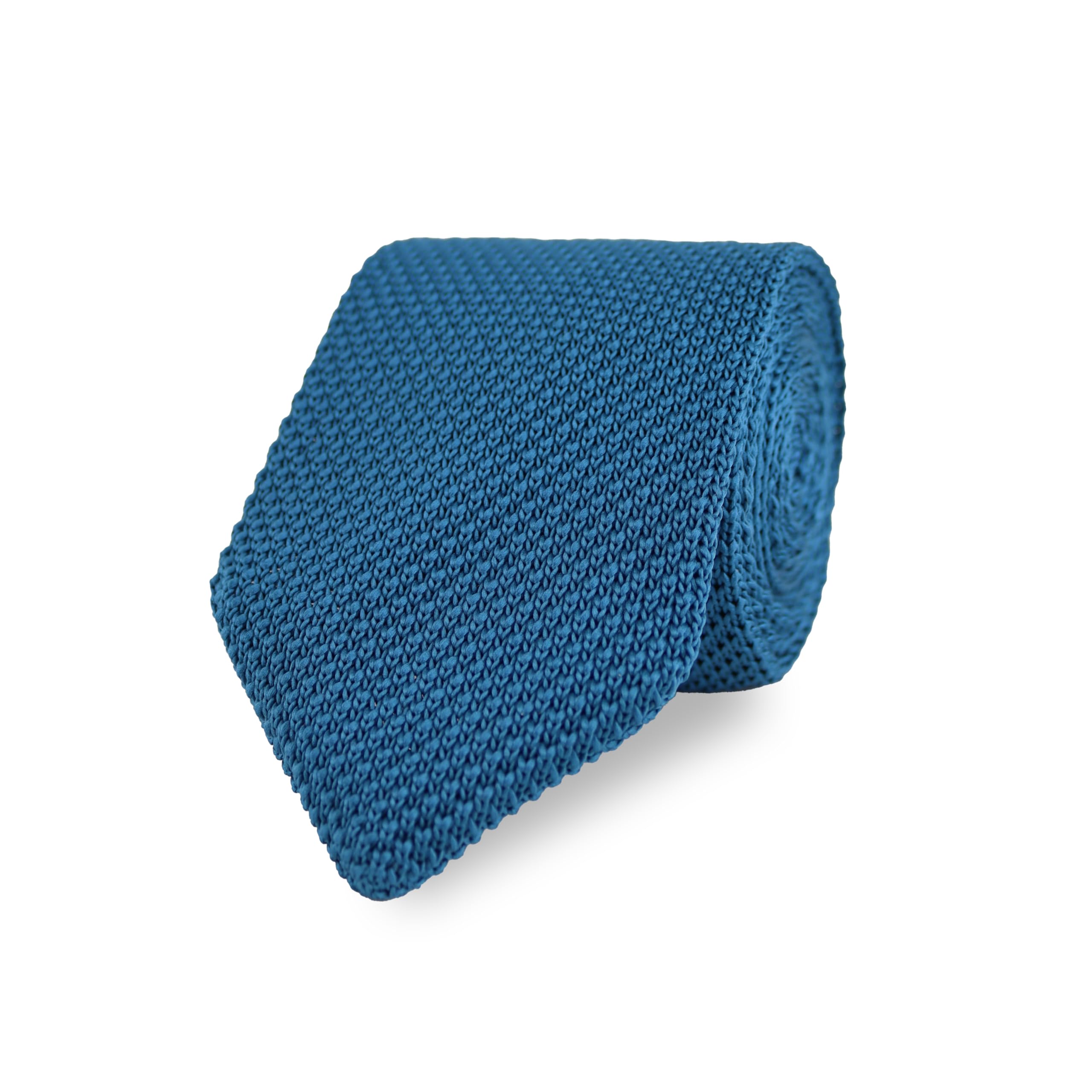 The Gents Lab Men's Dark Teal - Diamond End Knitted Neck Tie Made From 100% Soft Polyester | Over 20+ Colours (Dark Teal)