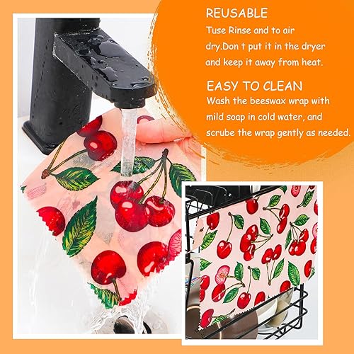 Miniatura 5 de Envoltorio reutilizable de cera de abejas, paquete de 11 envolturas de cera de abejas ecológicas para alimentos, orgánico, sostenible,