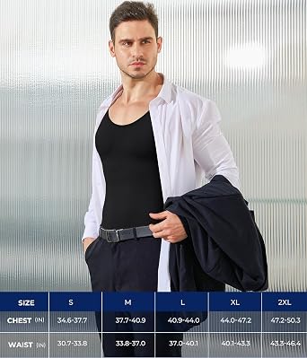 TAILONG Mens Shapewear Tummy Control Bodysuit Sleeveless Compression Shirts Slimming Body Shaper Fajas Para Hombres