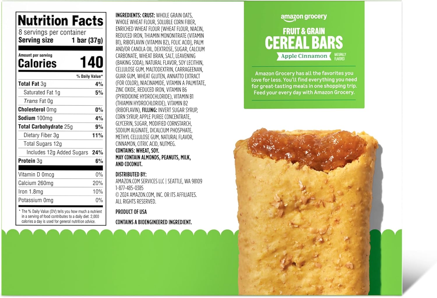 n Grocery, Cinnon Fruit & Grain Cereal Bars,8 Ct