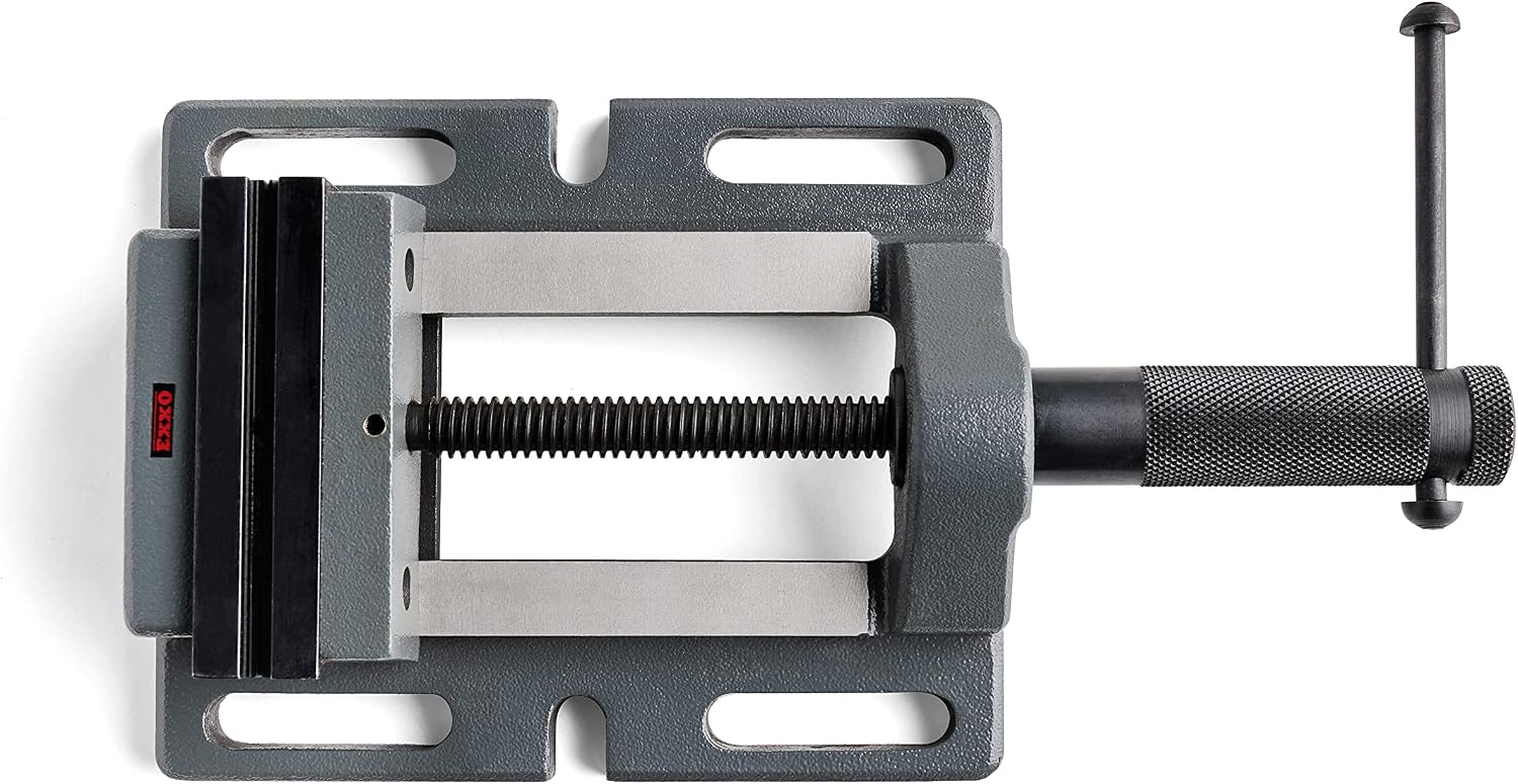 EXXO | 4-34 Inch Drill Press Vise | Heavy Duty Cast Iron | Workpiece Clamp, 5523