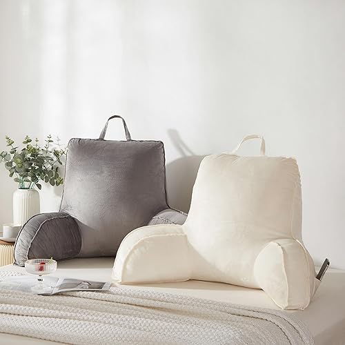 Miniatura 8 de Almohada de lectura para sentarse en la cama para adultos, almohada de espalda para sentarse en la cama, almohada para silla de apoyo para respaldo,