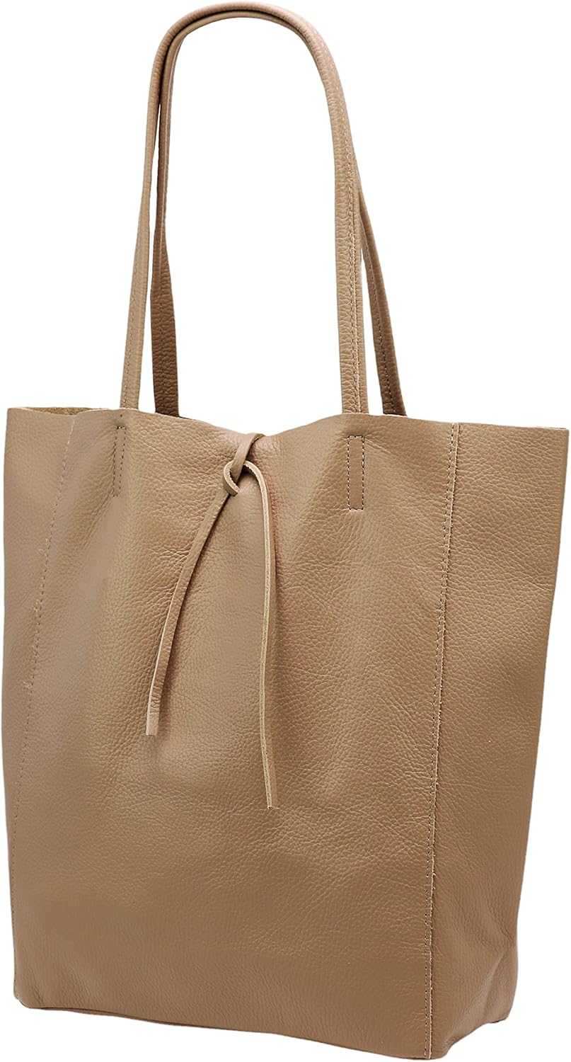 SH Leder Kora G266 Echt rundlederen shopper voor dames met binnenzak, verkrijgbaar in vele kleuren, schoudertas, hengseltas, 37 x 29 cm, zilver, Large SH Leder Kora G266 Echt rundlederen shopper voor dames met binnenzak, verkrijgbaar in vele kleuren, schoudertas, hengseltas, 37 x 29 cm, zilver, Large