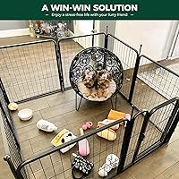 Vista 3 de FXW Rollick Dog Playpen 24" H 8 paneles y tubo silenciador negro