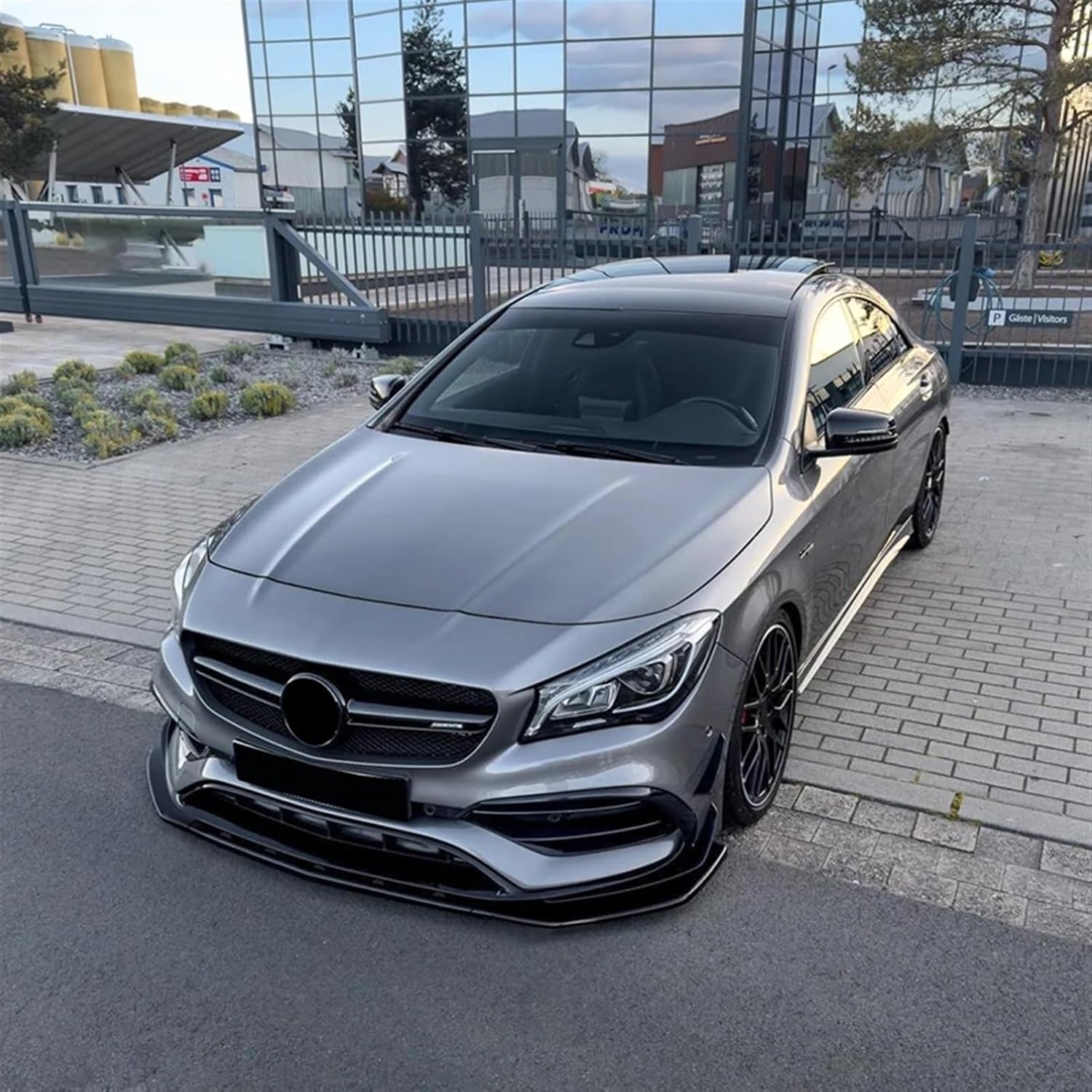 Car Front Lip Bumper, Front Bumper Splitter Glossy Black, Compatible for Benz CLA C117 CLA200 CLA45 2016-2019(Gloss Black)