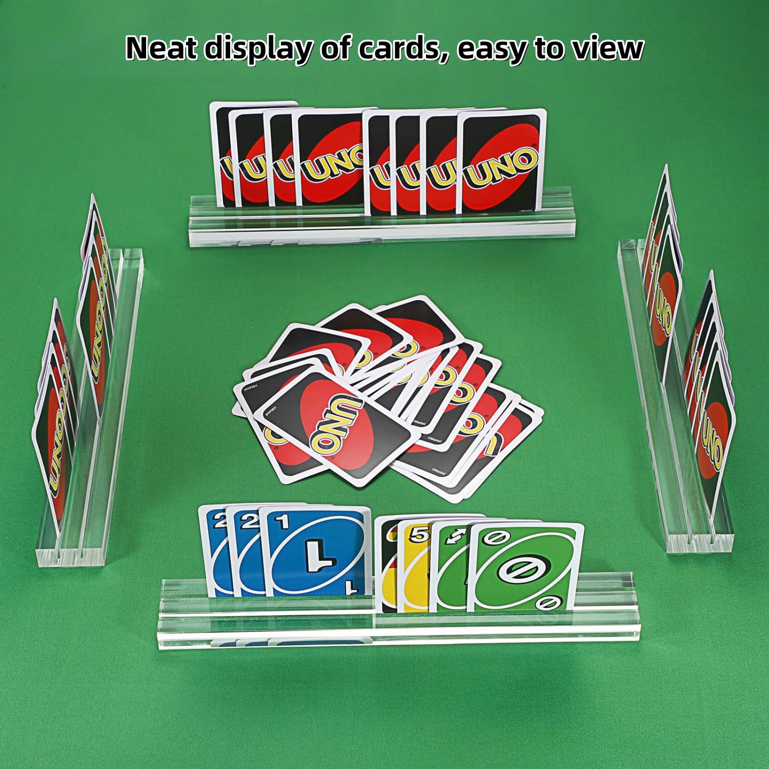 Soporte para Naipes, 2PCS Acrílico Soporte para Juego de Cartas, Titular de La Tarjeta de Juego para Niños Discapacitados Adultos Personas Mayores (Blanco)