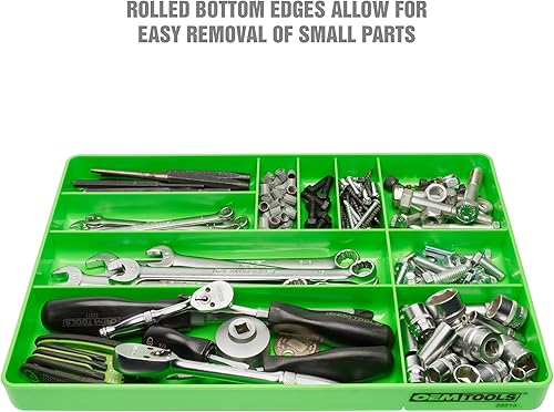 Vista 5 de OEMTOOLS 22213 Bandeja Organizadora de Caja de Herramientas – Organizador de Cajón de 10 Compartimentos para Piezas, Pernos y Herramientas Pequeñas