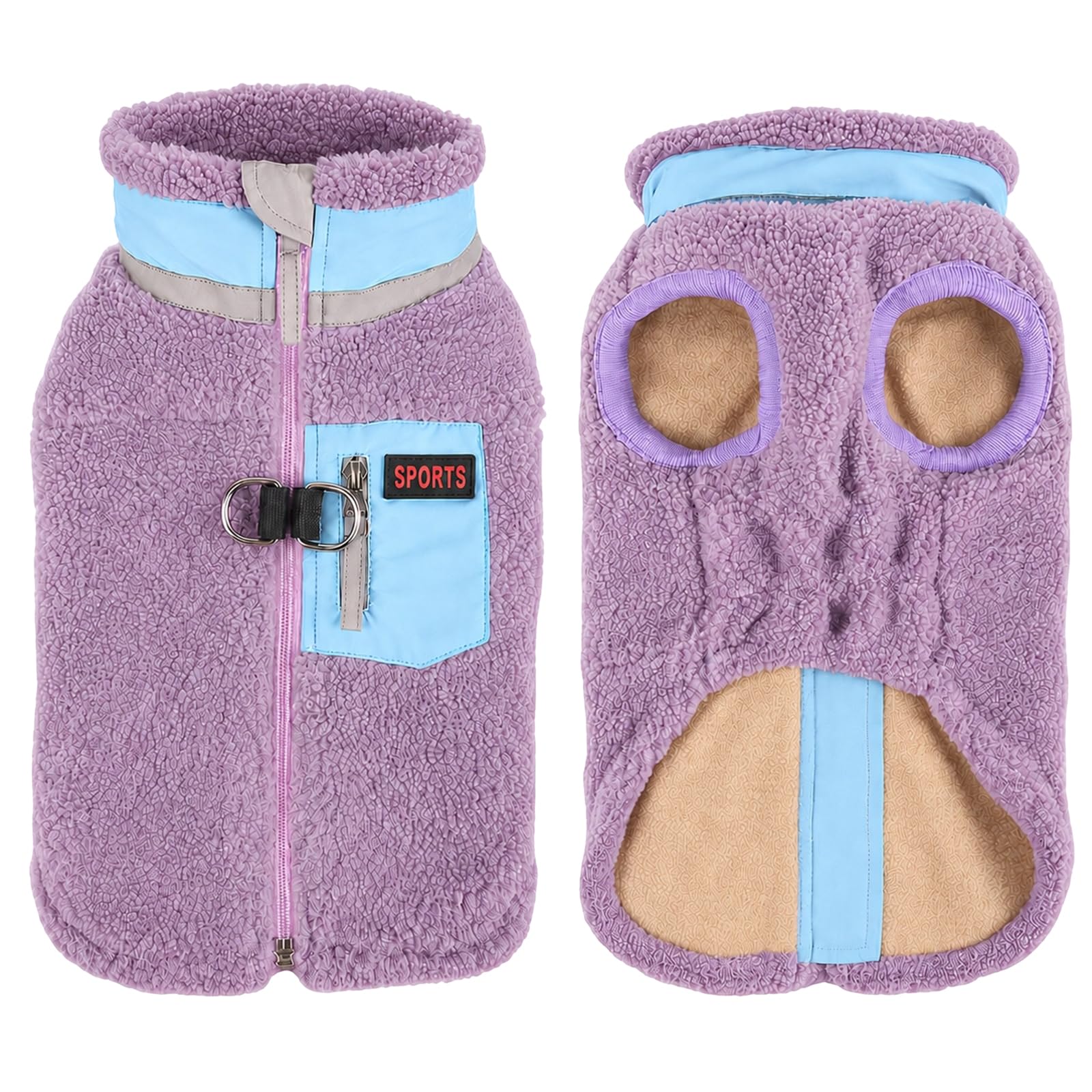FEimaX Warm Dog Coat Windproof Puppy Winter Jacket with Soft Fleece Lining and D-ring, Doggie Cold Weather Vest Clothes Outfit for Small Medium Dogs