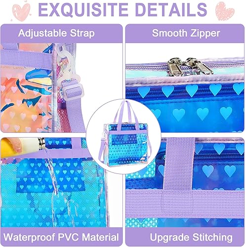 Miniatura 8 de Bolsa transparente aprobada para eventos de estadio, 12 x 6 x 12 pulgadas, bolsa transparente cruzada para trabajo, viajes, playa