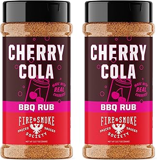 Fire & Smoke Society Cherry Cola BBQ Rubs, Spices for Smoking and Grilling Meat | Beef, Steak, Turkey, Chicken, Pork Ribs, Chops | Barbecue Seasoning, XL (2-Pack)