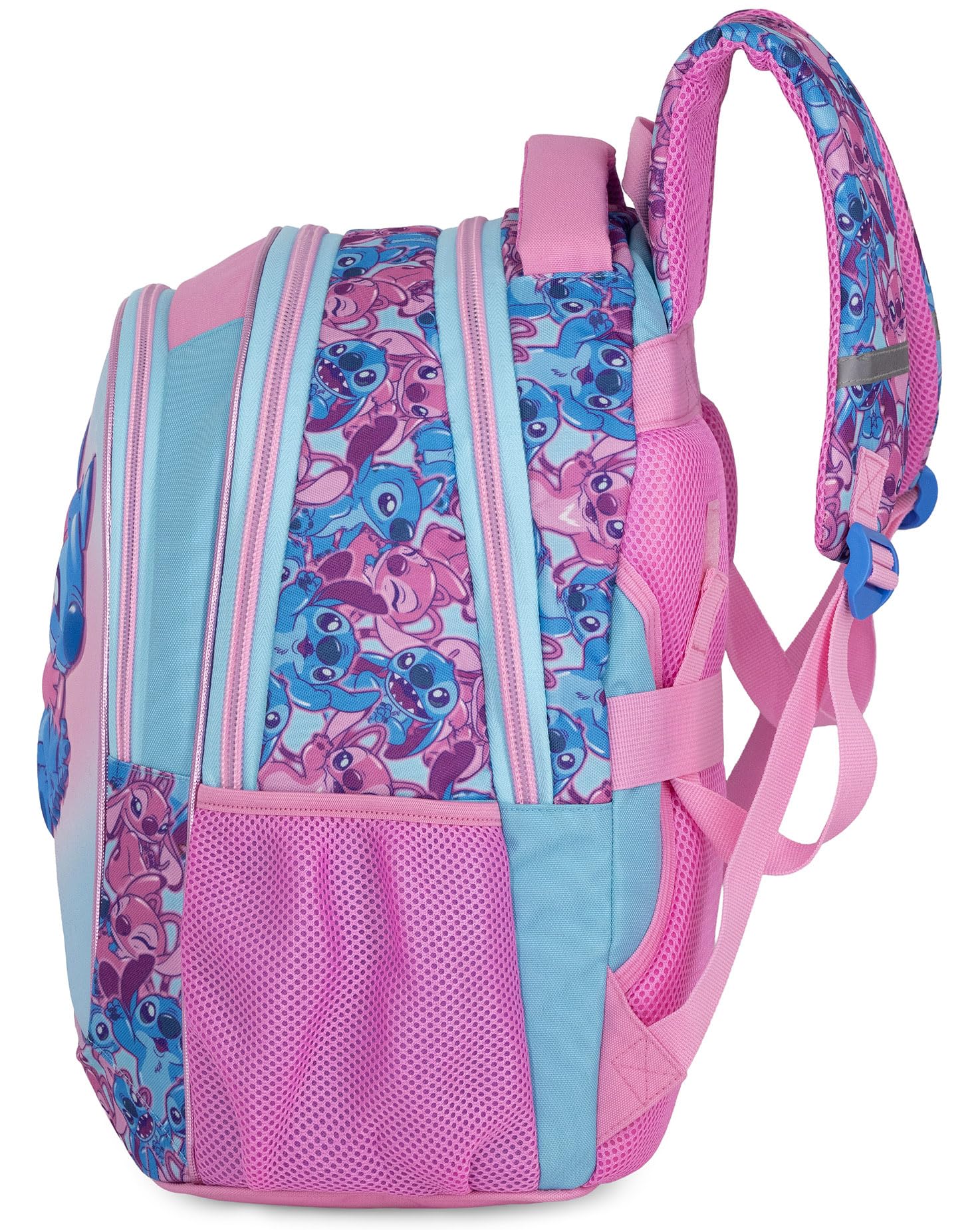 Sac à Dos Scolaire Fille pour Fans de Stitch 43x33x20 cm - Cartable École Primaire CP CE1 CE2 CM1 CM2 (6-10 Ans) - Ergonomique, Adaptable Trolley, Fond Renforcé