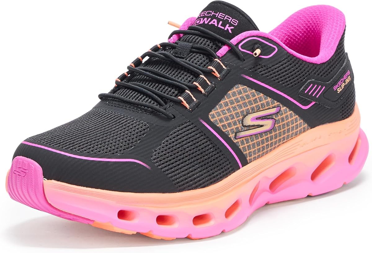 Skechers Go Walk Glide Step 2.0 Elektra para mujer sin cordones | Manos libres sin cordones, plantilla de estera de yoga refrigerada por aire, amortiguación Ultra Go, entresuela Glide-Step, lavable a máquina, vegano