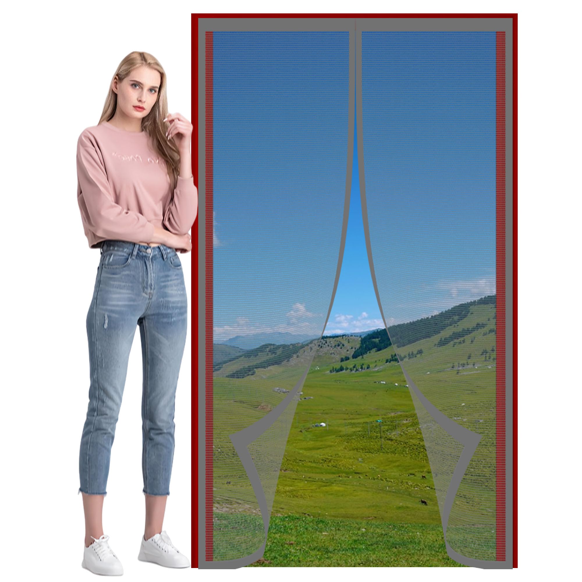 Moustiquaire magnétique pour porte 102 x 231 cm rideau anti-mouche grande taille