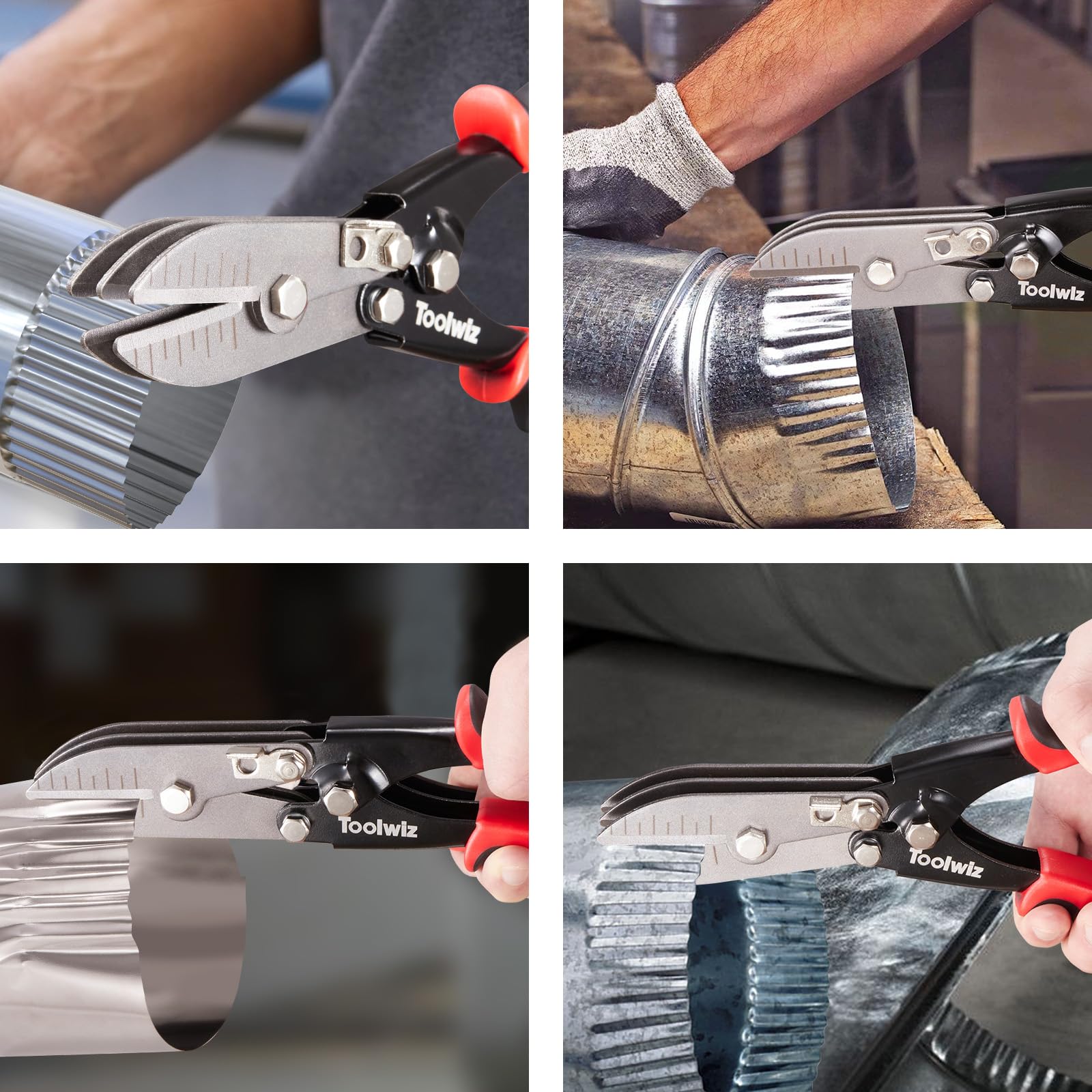 Toolwiz 5 outils pour tôle, pince à sertir pour tuyaux de descente de calibre 24-26, tuyaux de poêle, systèmes de conduits de ventilation en acier inoxydable, pince à sertir efficace pour tuyaux