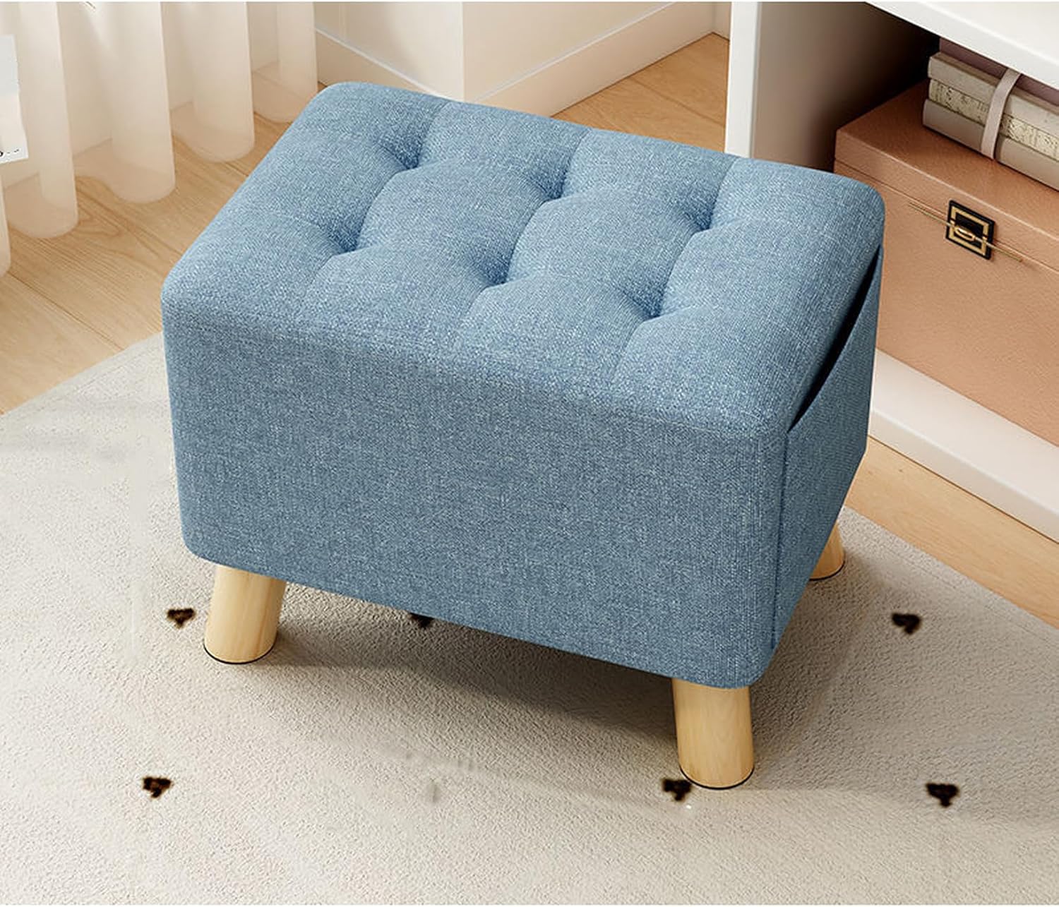THLD 足置き台 フットレスト ミニスツール スツール おしゃれ 換鞋椅子 椅子 かわいい 低い いす 小さい ミニ ブルー イス