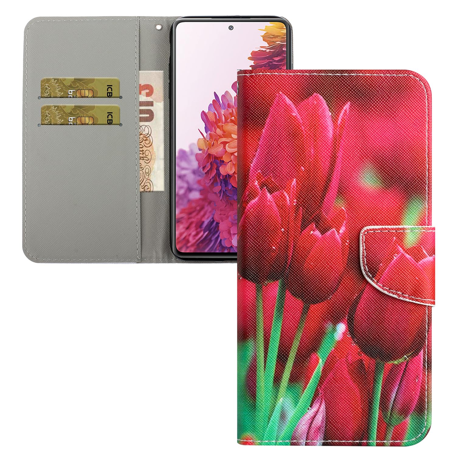LEMAXELERS IPhone 15 Pro Max Hülle Flip Case Mit Mandala-Blumen-Prägung, Magnet & Ständer – Grau