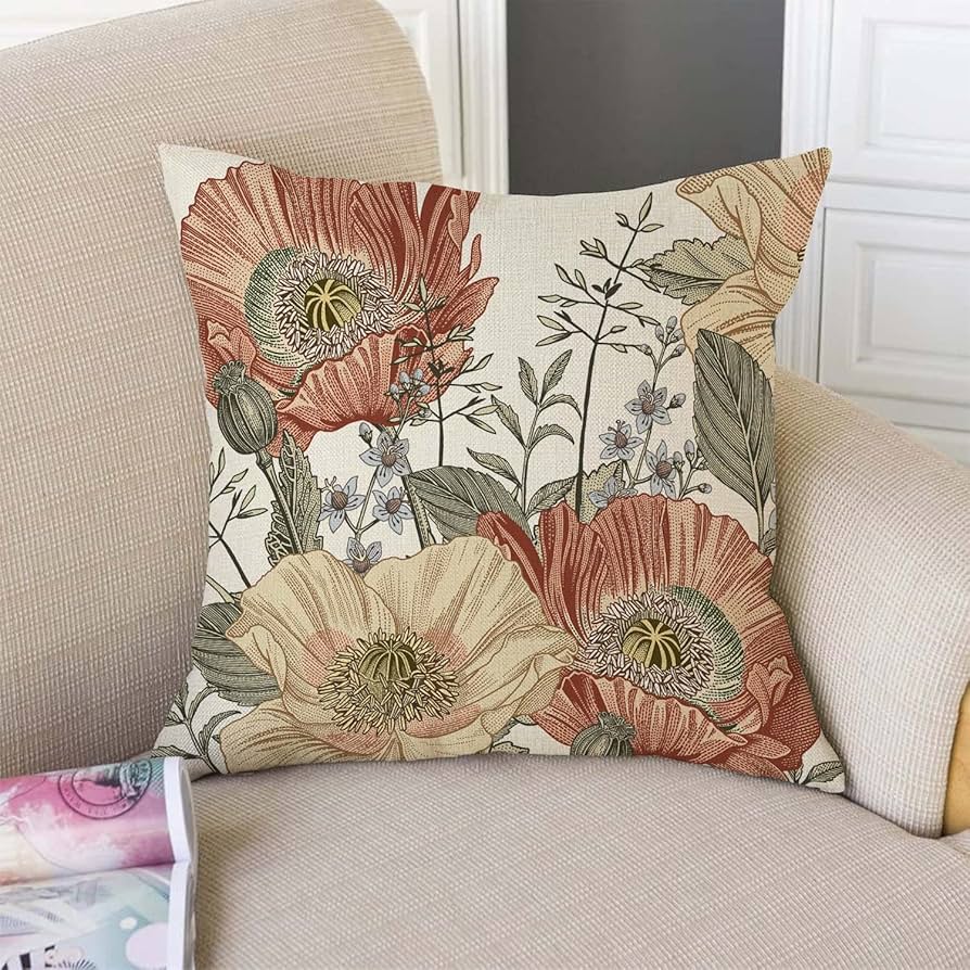 Amazon.com: TSSOHU Vintage Flowers Pillow Cover Rustic Cotton Amazon.com: TSSOHU Vintage Flowers Pillow Cover Rustic Cotton