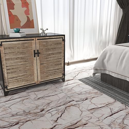 Miniatura 27 de CHICHOME Paquete de 32 azulejos de vinilo impermeables para despegar y pegar, de 12 x 12 pulgadas, autoadhesivos, removibles de mármol gris