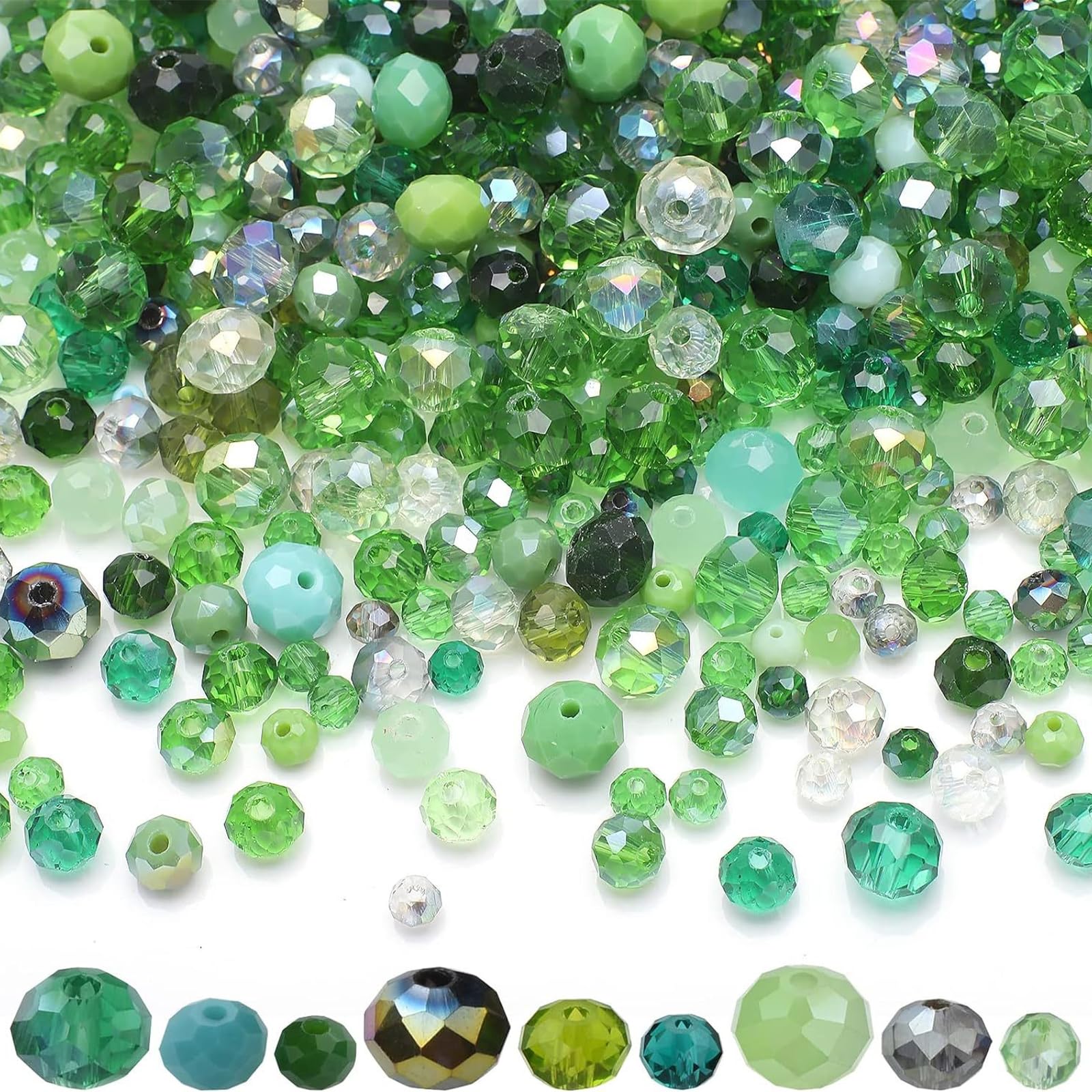 Crystal Glass Beads Kit, 900 Pcs Assorted Clear Spacer Beads, Jewellry Making Kit, 4/6/8mm Mixed Faceted Crystal Bead with Storage Box for Bracelet Making Bead, DIY Crafts, Home Dec