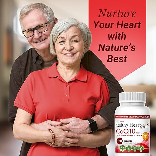 Miniatura 7 de Suplemento cardiovascular CoQ10 150mg - Coenzima Q10, nattoquinasa, granada, ajo y lisina para el colesterol en la sangre, circulación, suplemento