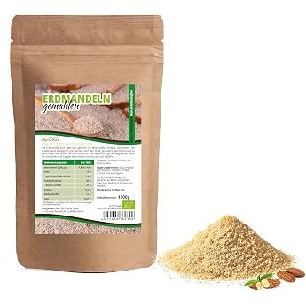Mynatura Organic Almond Flour 1000 g I Ground I 100% Vegetable I Fibre I Cooking I Baking I Natural Product I DE- KO-044 I 1000 g