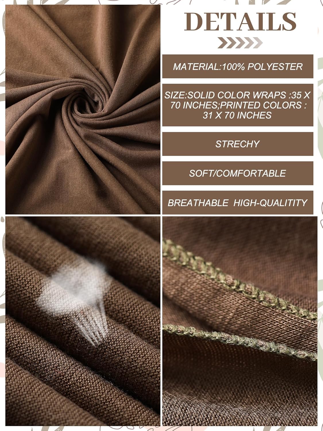 4 Pcs African Scarf for Women Head Wraps for Black Women Stretch Turbans Jersey Hijab Scarf Hair Wraps Lightweight Headbands Cover - Image 5