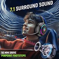 Tatybo Vezeték Nélküli Gamer Fejhallgató PS4, PS5, PC - 2,4GHz, Levehető Zajszűrő Mikrofonnal, 30 Órás Üzemidő, Nintendo Switch, Mac Kompati 2
