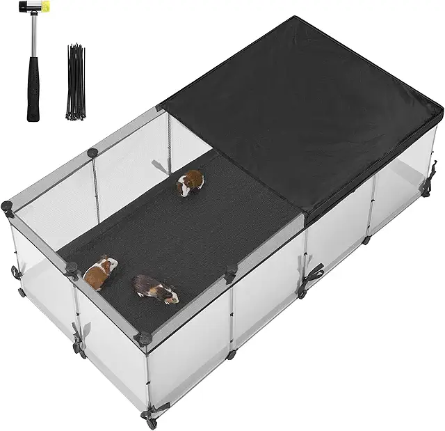 SONGMICS Frettchen Käfig, 144x74x47 cm, halbtransparent, wasserresistent