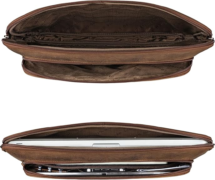 STILORD Haven 2-in-1 Laptophoes 14 Inch Leer Vintage Laptoptas MacBook Sleeve en 12,7 inch Tablet Tas Echt Leren Beschermhoes Laptop Case Kleur:zwart STILORD Haven 2-in-1 Laptophoes 14 Inch Leer Vintage Laptoptas MacBook Sleeve en 12,7 inch Tablet Tas Echt Leren Beschermhoes Laptop Case Kleur:zwart