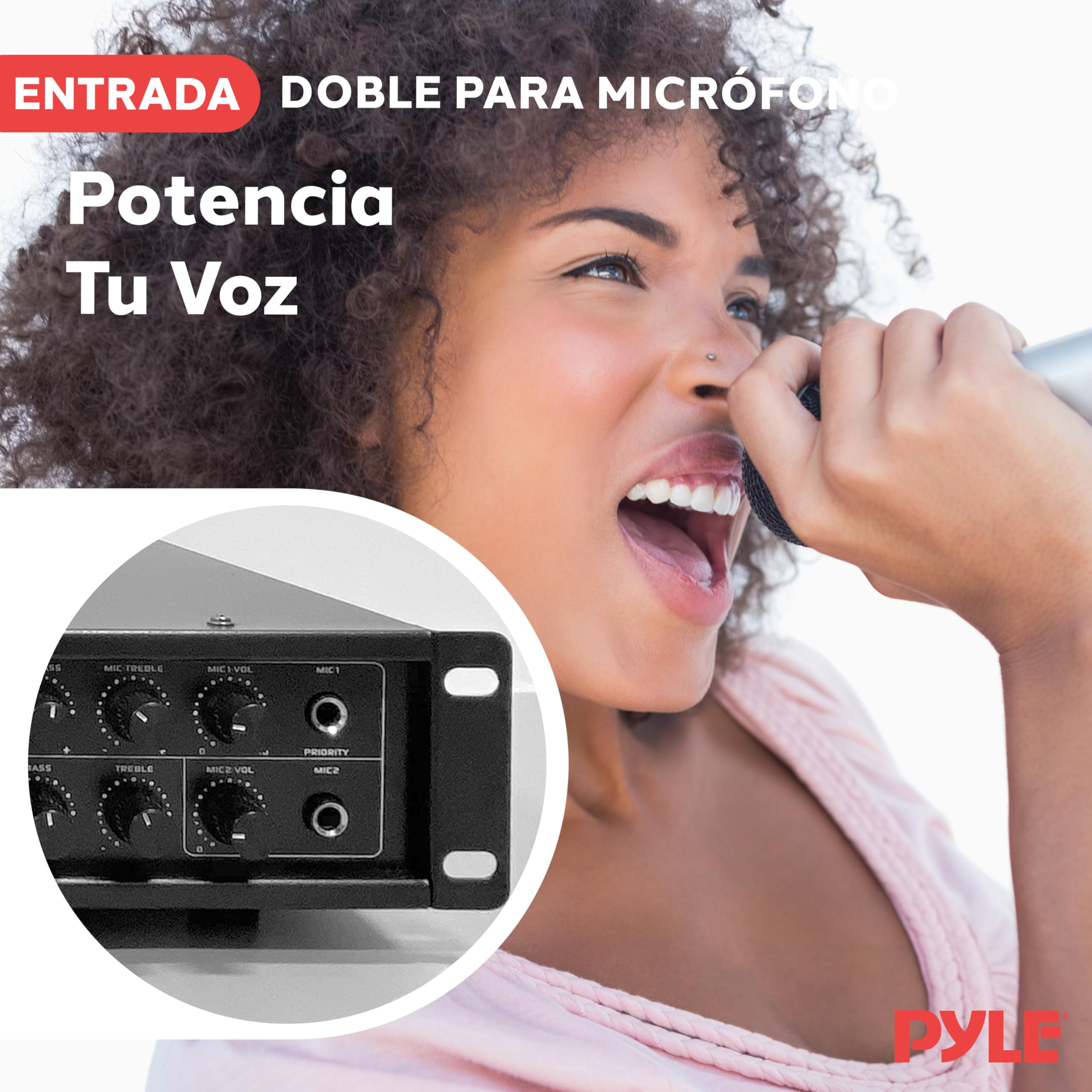 Pyle PMX3500PH - Amplificador de Mezcla de Audio para el hogar con Bluetooth para el hogar, Receptor de Potencia estéreo con Radio FM, Pantalla LED Digital, USB/AUX/micrófono, óptico/coaxial, AC-3