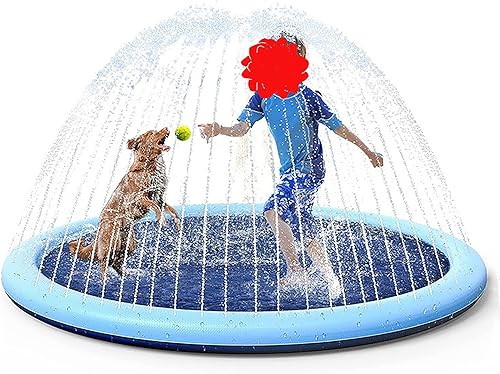Miniatura 2 de Tapete inflable 3 en 1 para jugar con salpicaduras de verano al aire libre, juguetes de agua, tapete antideslizante para niños y perros, tapete de