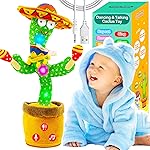 Rechargeable Dancing Talking Cactus Toy w/Volume Adjustable, Cactus Baby Toy Repeat What You Say, Baby Toys for Boys Girls, Singing Mimicking Cactus Toy, Birthday or Chirstmas Gifts for Grandkids