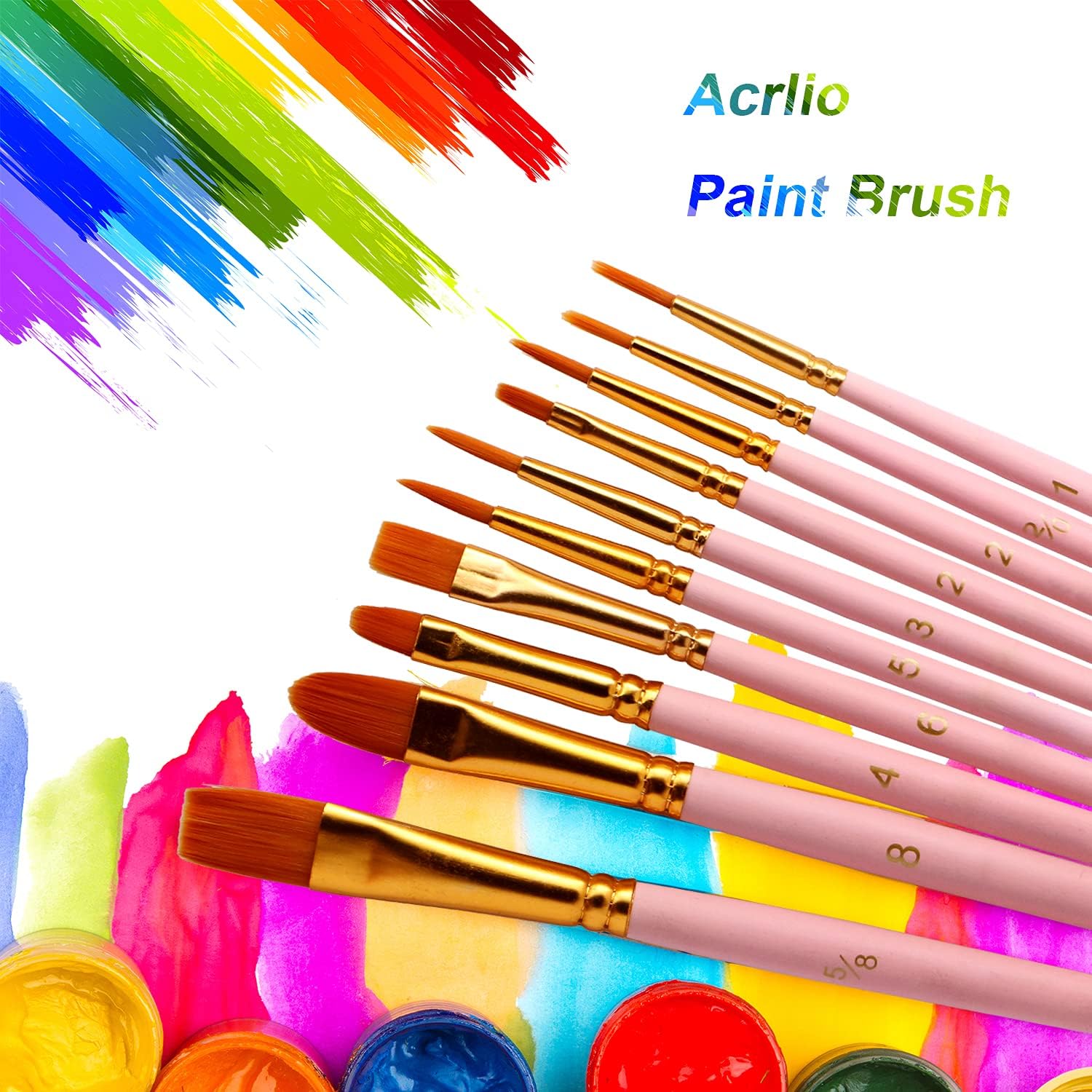 JOINREY Paint Brushes Set,20 Pcs Round Pointed Tip Paintbrushes Nylon Hair Artist Acrylic Paint Brushes for Acrylic Oil Watercolor, Face Nail Art, Miniature Detailing and Rock Painting (Blue)