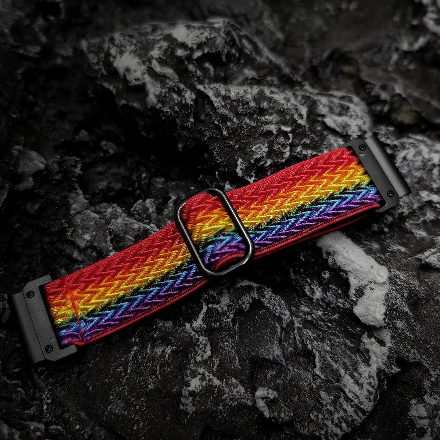 Abanen Upgraded Quick Fit 22mm Elastic Band for Garmin Fenix 8 47mm/ Instinct 3 45mm/ Fenix 7/6/5, Soft Stretchy Loop Nylon Wristband Strap for epix Pro/Tactix 8 (47mm) - Image 2