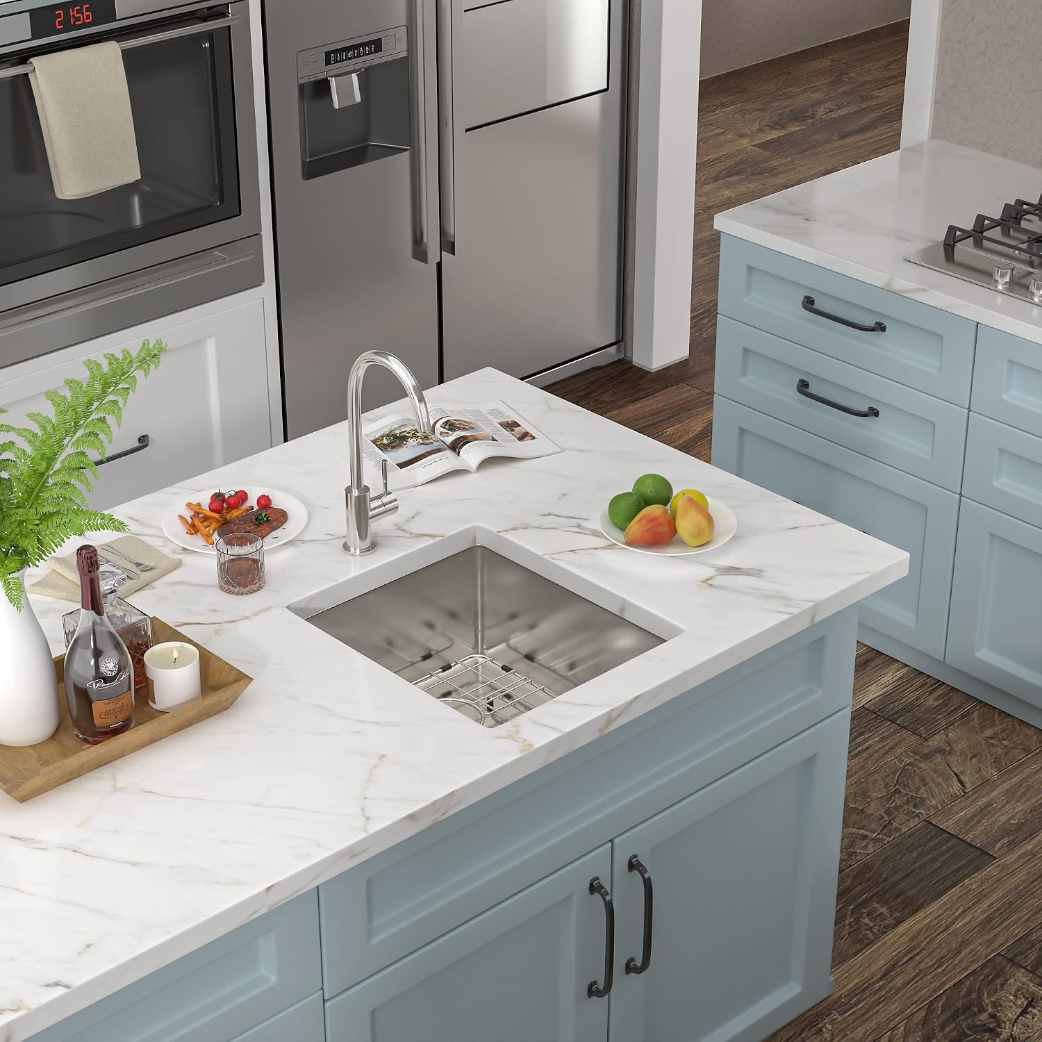 15 Undermount Bar Sink - Fulorni 15"x17" Bar Prep Kitchen Sink Undermount 16 Gauge Stainless Steel Under Counter Single Bowl Sink Basin