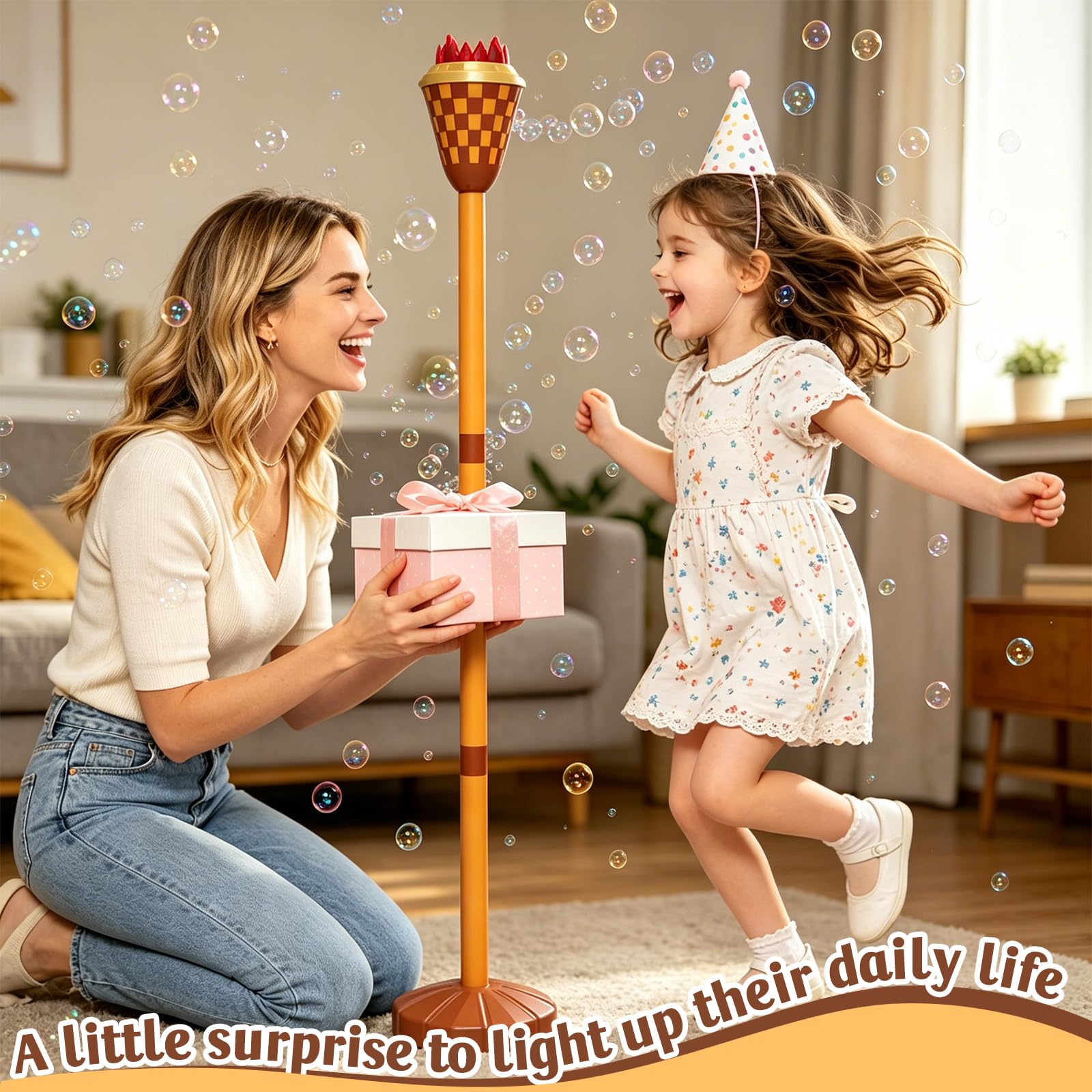 HTU Bubble Torch with Light and Music, Adjustable Height Light Up Lantern Bubbles Machine for Weddings Party - Image 9