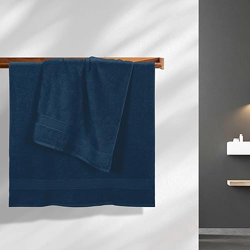 Miniatura 2 de Belizzi Home Juego de 2 toallas de baño de algodón de gran tamaño de 28 x 55 pulgadas, toallas de baño grandes, ultra absorbentes, compactas, de