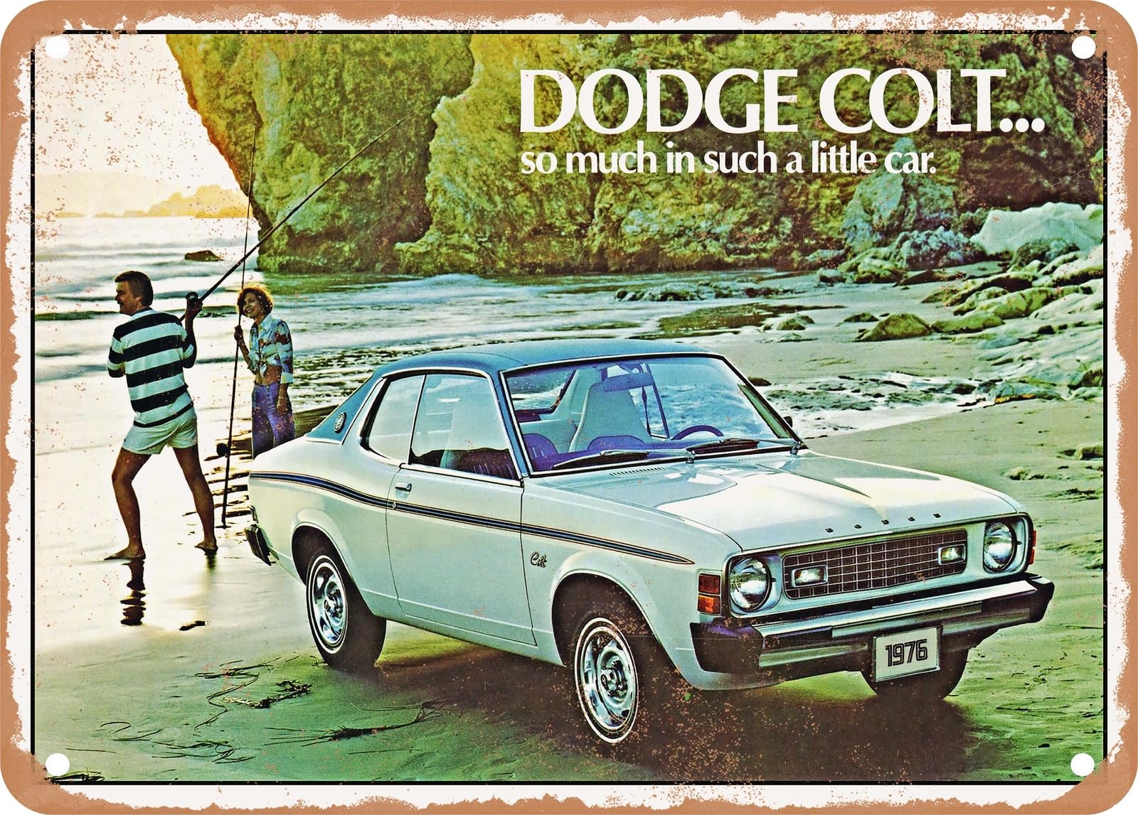 Miaomansenstore Metal Sign - 1976 Dodge Colt Carousel Vintage Ad Home Decor