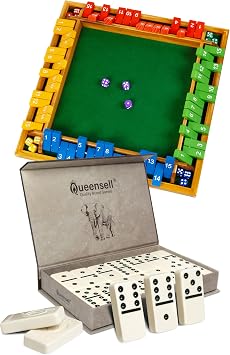 Shut The Box 4 Players 15 Numbers + Mega Domino