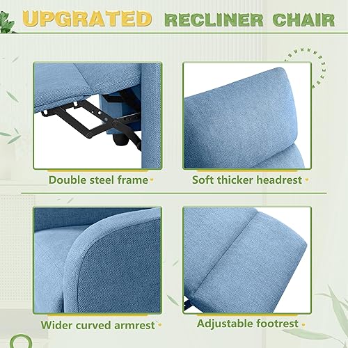 Miniatura 29 de Furniwell Silla reclinable de masaje para sala de estar, silla reclinable ajustable de piel sintética, asiento de cine en casa, moderno sofá Negro