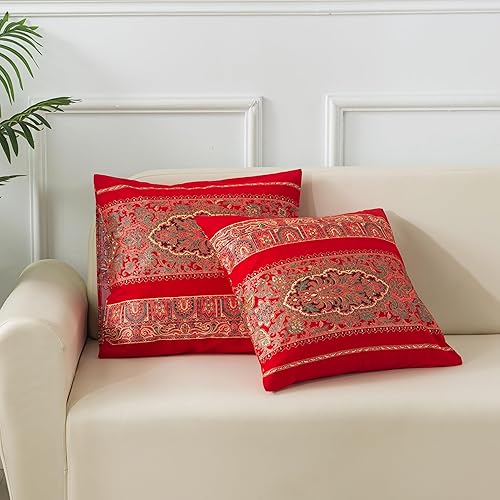 Miniatura 2 de Softta Funda de almohada con diseño floral de cachemira negra, 100% algodón cepillado (paquete de 2 unidades, sin edredón, sin relleno), funda de