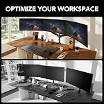 HUANUO Triple Monitor Mount for 17-32 Inch Screens, Adjustment Gaming Triple Monitor Stand with Swivel, Tilt & Rotation, Each Arm Holds 17.6 lbs