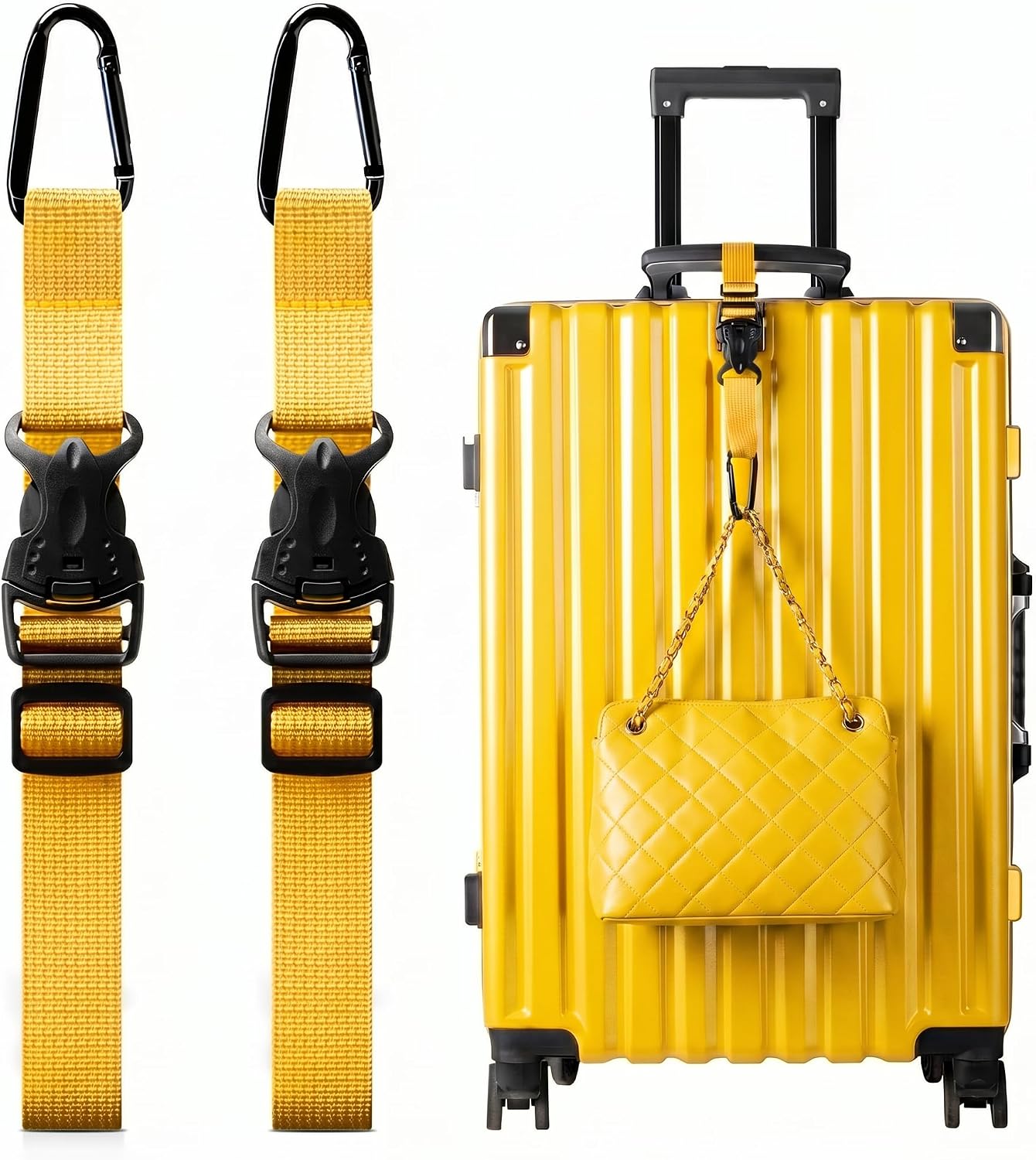 VULKIT Add A Bag Luggage Straps 2Pcs Carry-On Travel Accessories Strap for Bags, Travel Pillow, Clothes, Bottles