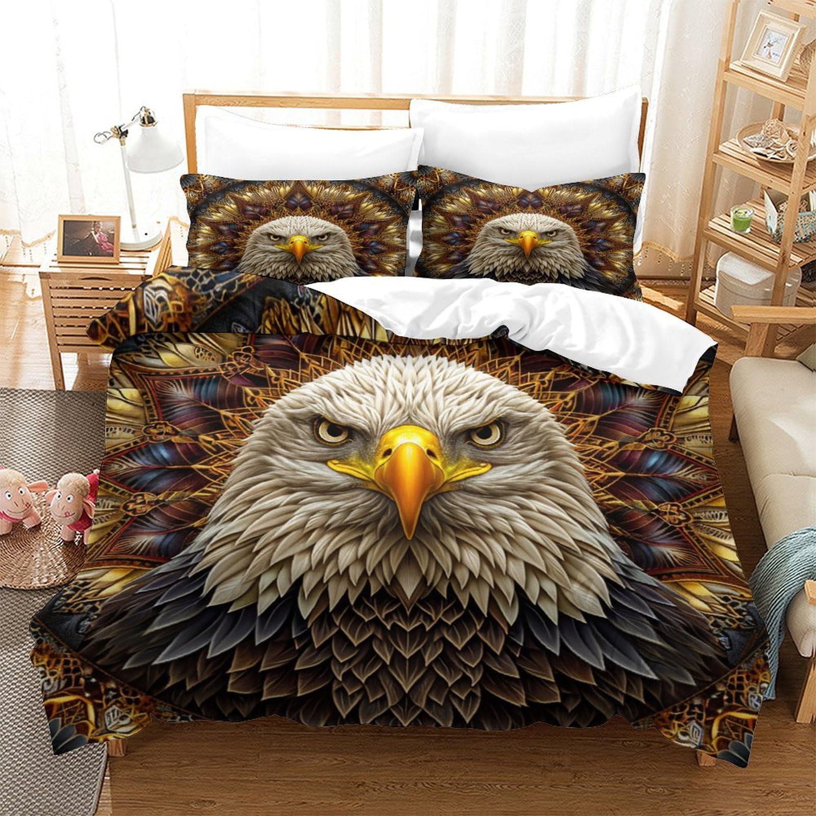 Housse de couette aigle en microfibre super douce confort premium 3D