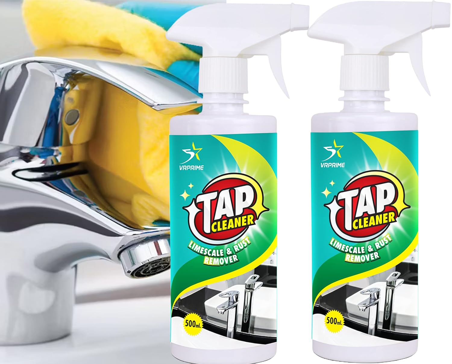 VRPRIME Tap Cleaner Limescale, Hard Water Stain Remover for Bathroom