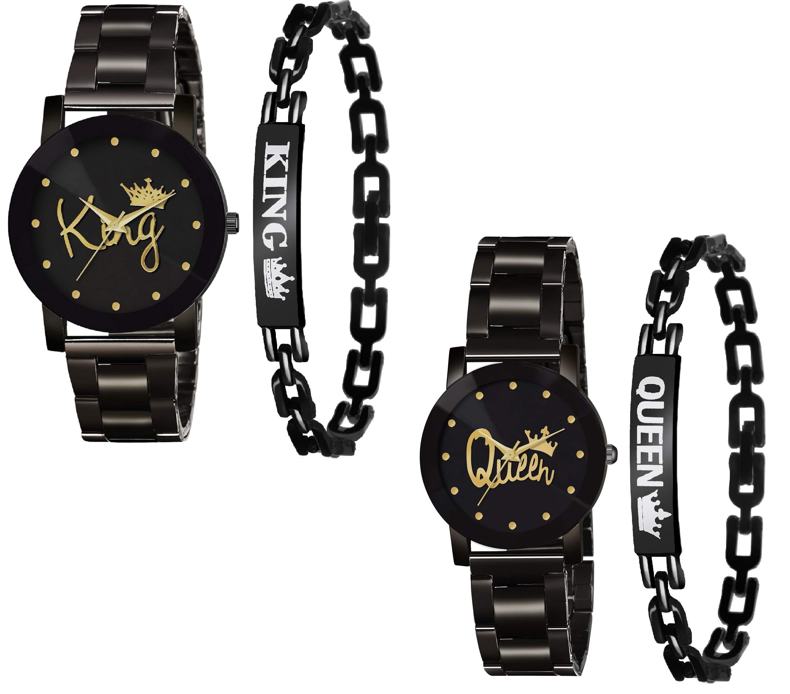 Shivark King Queen Watch with Bracelet Combo Analog Watch - for Men & Women(Combo : Pack of 4) (B08XY6QKGR) Amazon Price History, Amazon Price Tracker