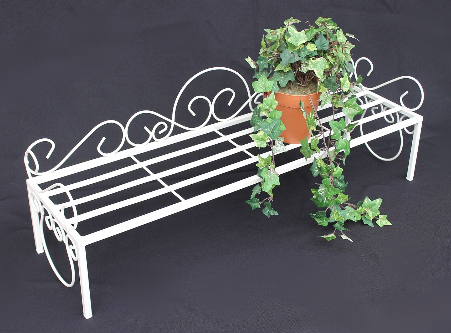 DanDiBo Blumenbank Metall Weiß 75 cm Blumenständer Mi Blumenregal Blumentreppe Pflanzentreppe Blumenregal Pflanzenständer Blumenhocker