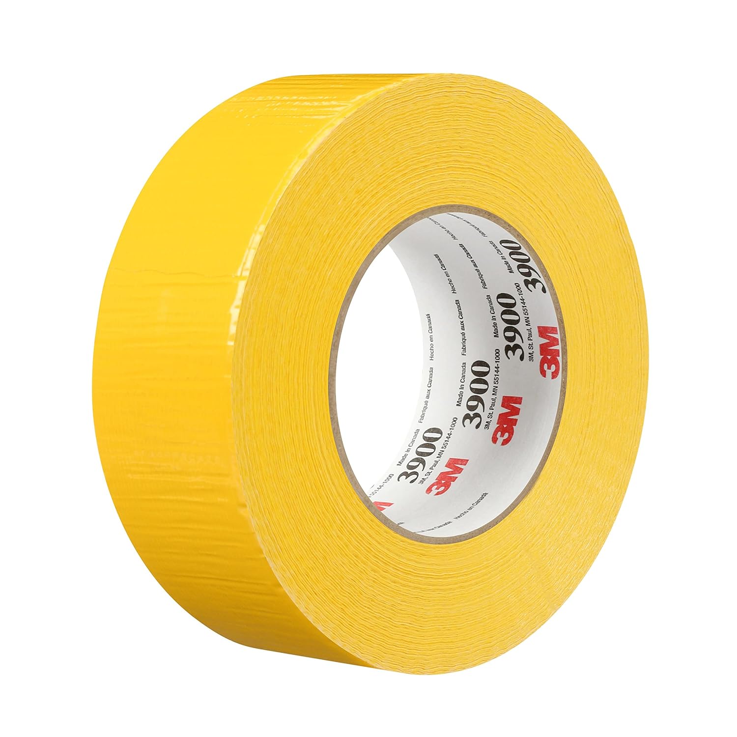 3M Multi-Purpose Duct Tape 3900, Yellow Color, General Purpose, Rubber Adhesive, Water Resistant, 48 mm x 54.8 m, 7.6 mil, 1 Roll