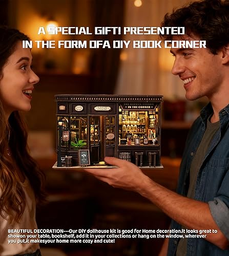 Miniatura 13 de Roroom Kit de casa de muñecas en miniatura y muebles, modelo de casa de muñecas de madera en 3D, idea creativa de habitación para regalo de Cubierta
